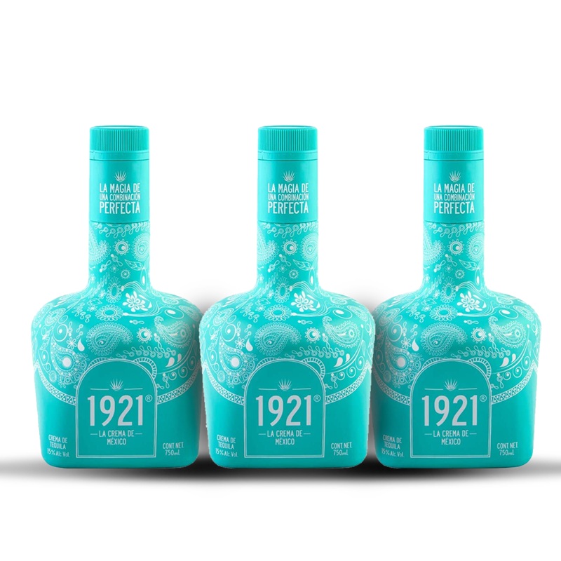 1921 Crema De Mexico Blue Tequila (3) Bottle Bundle