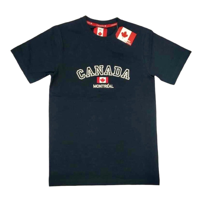 Canada Montral Navy Embroidery Adult Unisex T-shirt